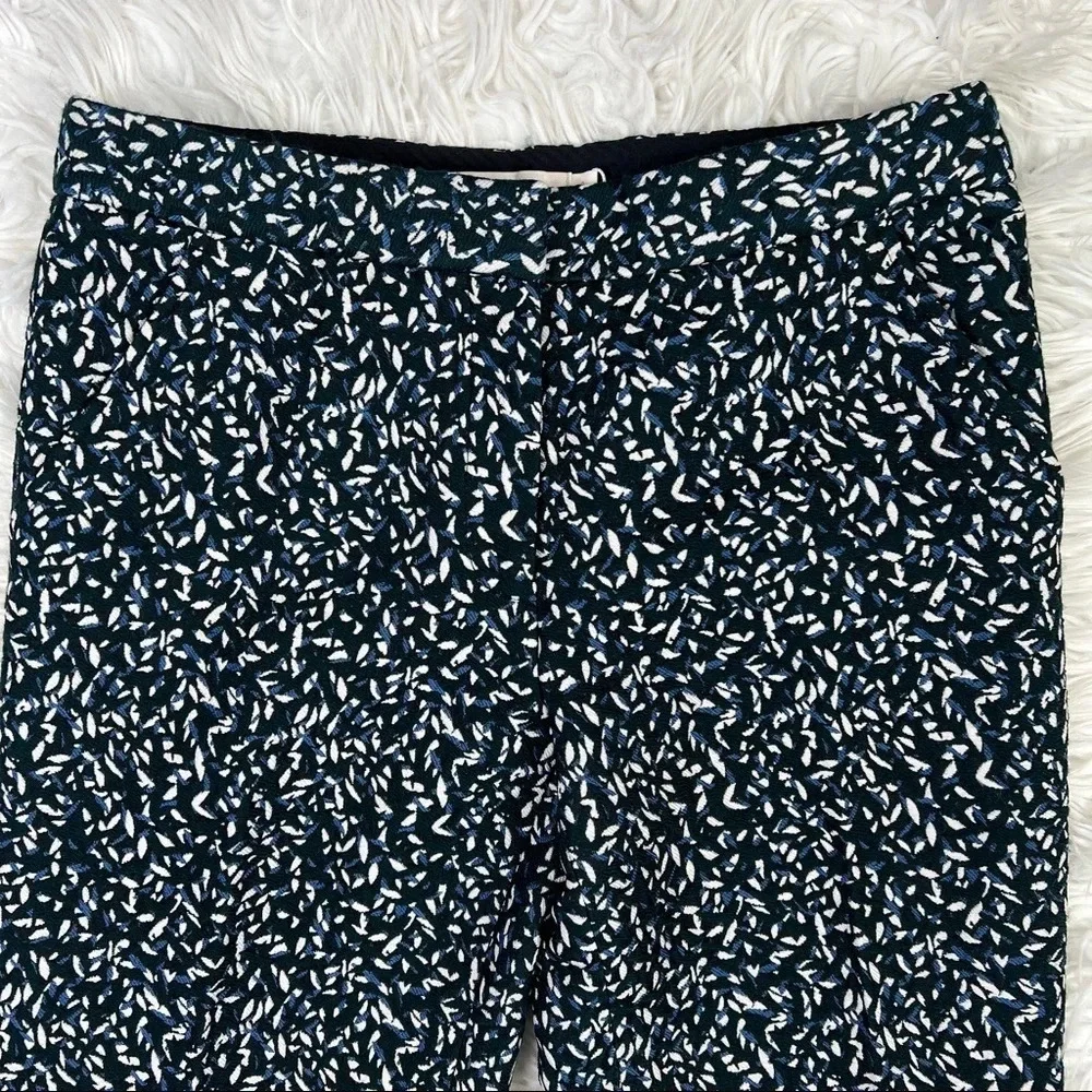New Tory Burch Navy Blue Confetti Jacquard Trouser Pants NWT Designer Women’s 0